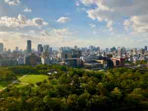 Vue d'Osaka depuis le chateau