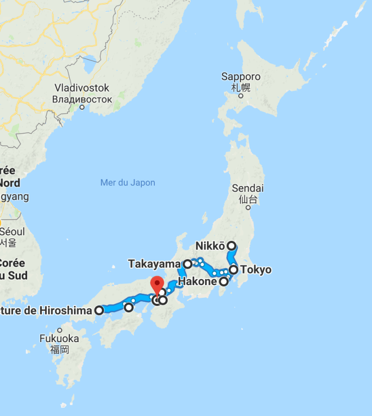 Notre Itinéraire au Japon