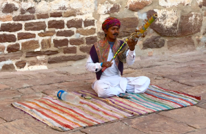 Musicien à l'entrée du fort - Jodhpur - Rajasthan - Inde