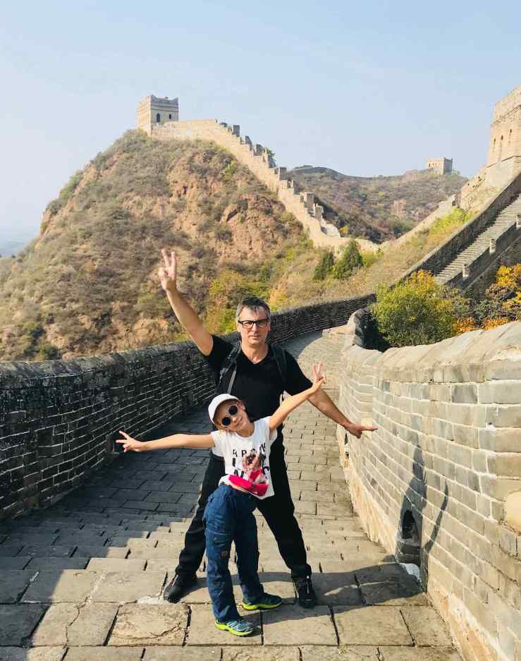 Papa et moi sur la grande muraille - Jinshanling - Chine