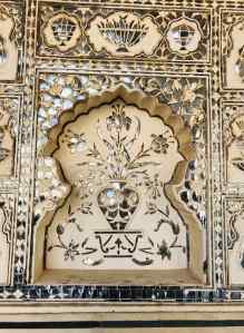 Marbre sculpté et imiroirs- Amber Palace - Rajasthan - Inde