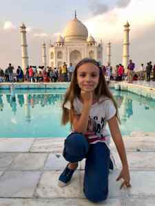 Eden devant le Taj Mahal - Agra - Inde