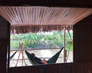 Vue de notre chambre côté rivière - Mekong - Can Tho - Vietnam