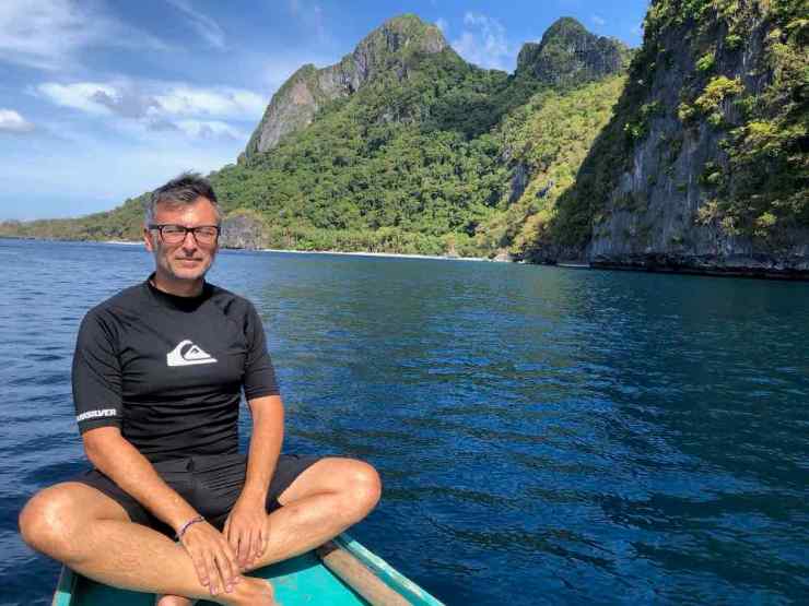 Geoffrey sur la bangka - Archipel de Bacuit - Palawan - Philippines