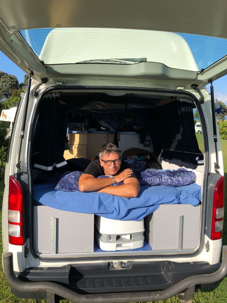 Premier réveil dans le van - Ambury Regional Park - Nouvelle Zélande