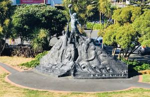 Sculpture hommage au Rugby - Wellington - Nouvelle-Zélande