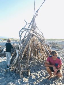 Tipi en pleine construction - Westport - Nouvelle-Zélande