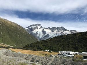 Notre campement face au Mueller Glacier - Mont Cook - Nouvelle-Zélande
