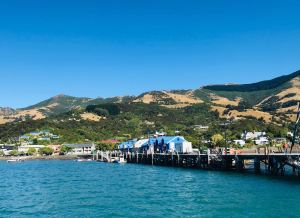 Ponton sur le port d'Akaroa - Banks Peninsula - Nouvelle-Zélande