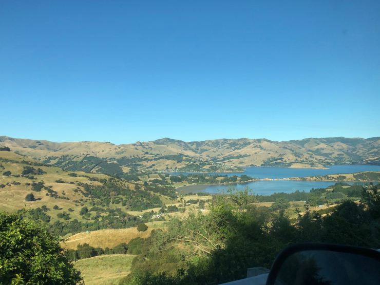 Arrivée dans la Banks Peninsula - Canterbury - Nouvelle-Zélande