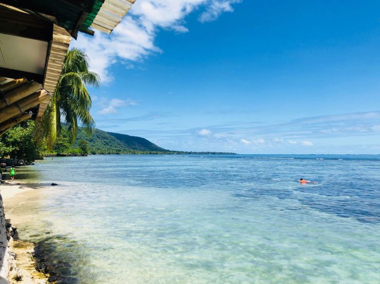 Du bleu, du vrai bleu - plage de Maui - Tahiti Iti - Polynésie