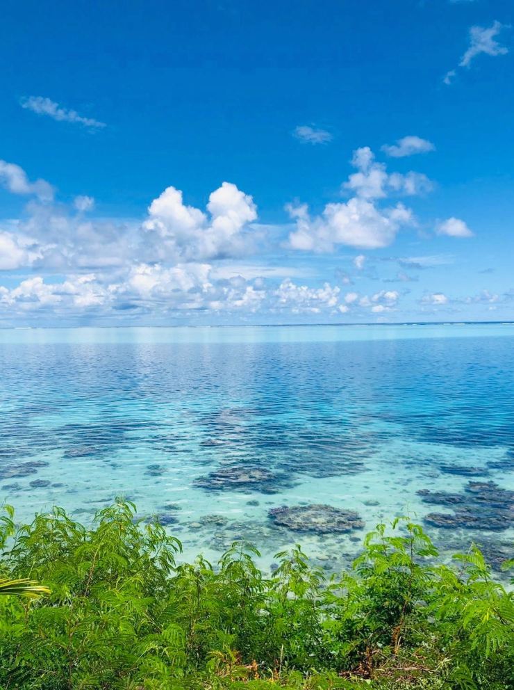 Vue depuis notre table de pique-nique - Huahine - Polynésie
