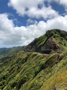 Route qui traverse l'île depuis l'Aéroport - Nuku Hiva - Iles Marquises - Polynésie