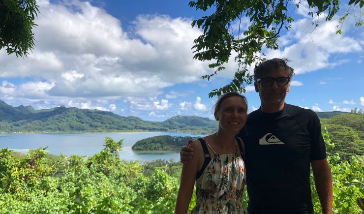Depuis le Belvédère - Vue sur Huahine - Polynésie