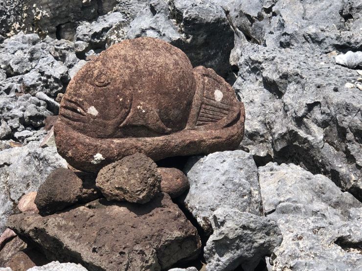 Pétroglyphe poisson - Marae Taputapuatea - Raiatea - Polynésie