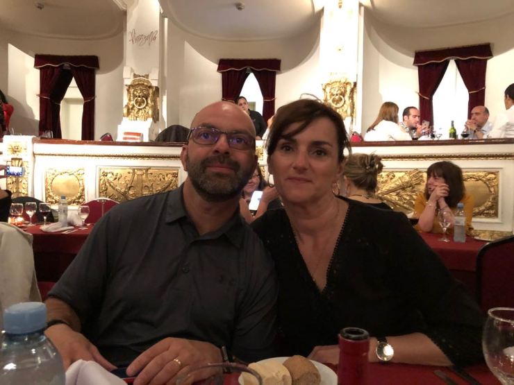 Eric et Caroie, tout beaux pour le spectacle de Tango - Buenos Aires - Argentine