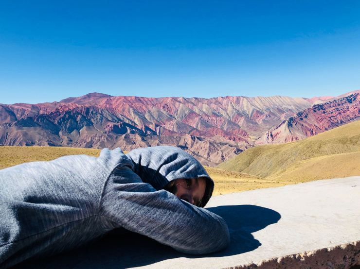 Après avoir grimpé la côte - El Hornocal, 4350 mètres d'altitude et 14 couleus - Nordeste - Argentine