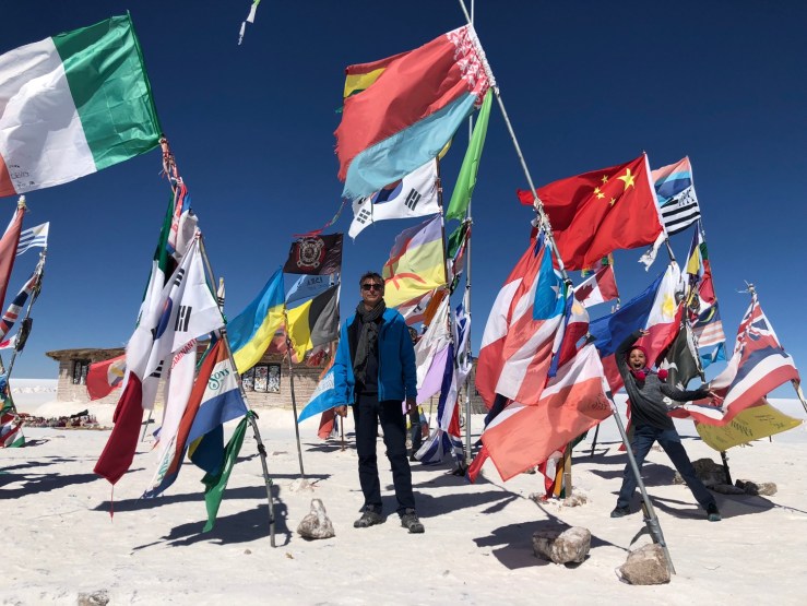 Drapeaux- Salar d'Uyuni - Bolivie