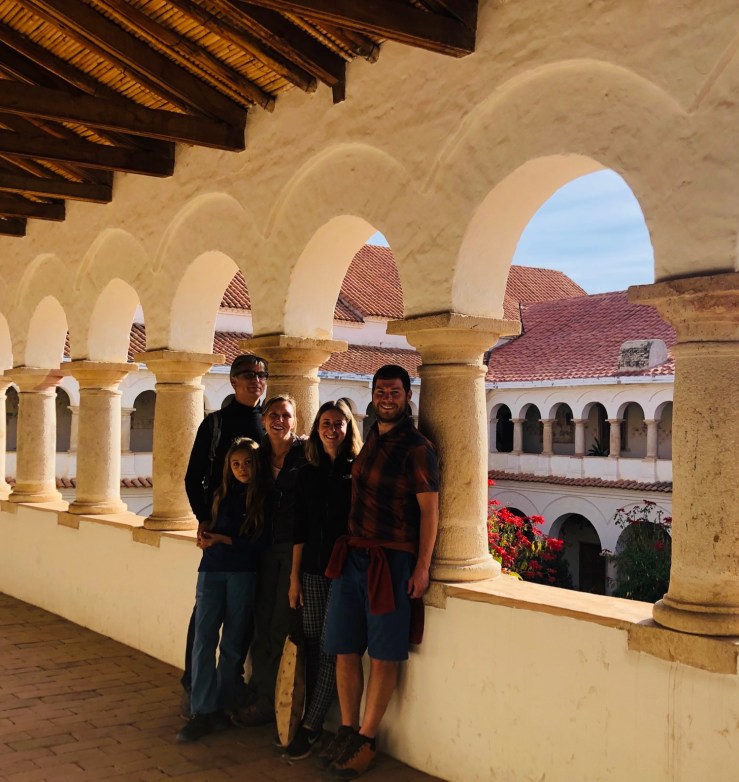 Avec Alisson et Adrien - Cloître du Couvent de Santa Clara - Sucre - Bolivie